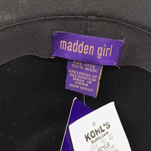 Madden Girl Women's 100% Wool Felt Fedora OSFA Buckle Band Western Cowboy Hat - Picture 7 of 12